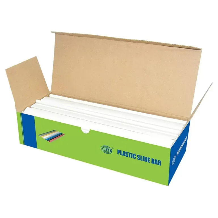 FIS FSPG03-WH Sliding Binding Bars, 3 mm, White, Box of 100