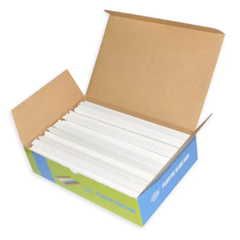 FIS FSPG10-WH Sliding Binding Bars, 10 mm, White, Box of 100