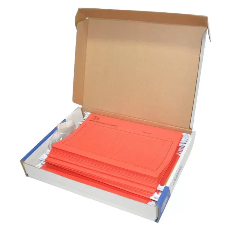FIS FSHF160PARE Coloured Hanging Files, 240 × 355 mm, Red, 160 gsm, 50 pieces
