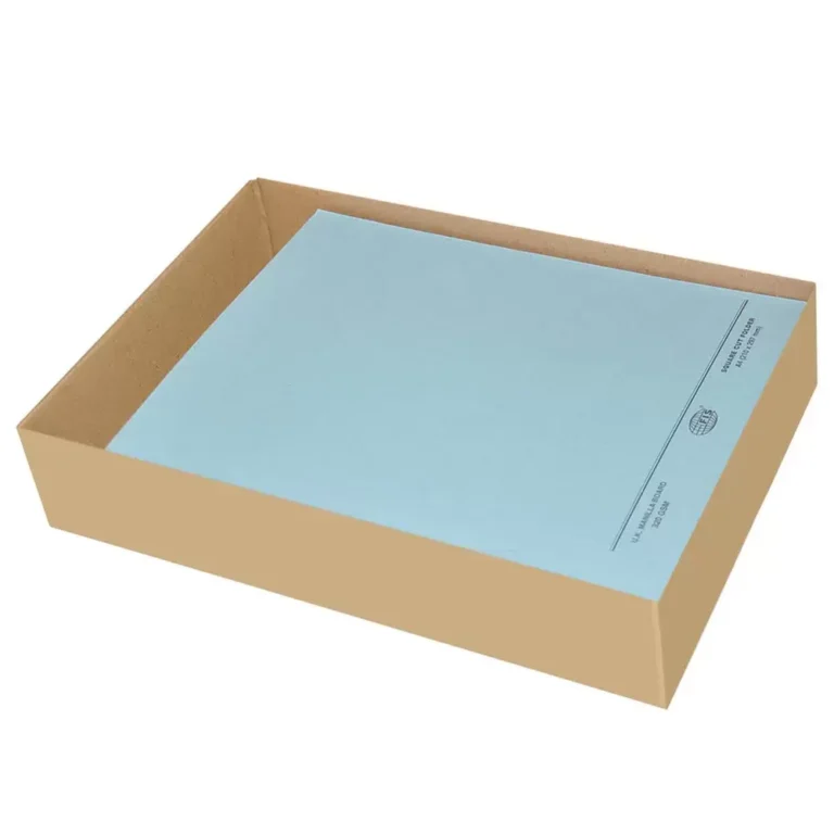 FIS FSFF9A4BL Square Cut Folders Without Fastener, A4, Blue, 320 gsm, 50 pieces