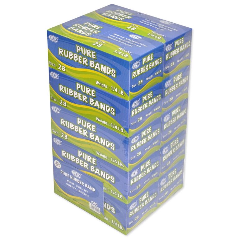FIS FSRB28 Rubber Bands, Size 28, Yellow, 10 Boxes × 1/4 lb