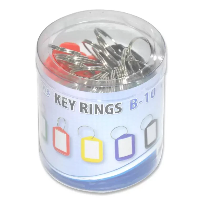 FIS FSKCB-10 Key Rings, 5 × 3 cm, Assorted Colours, Pack of 25