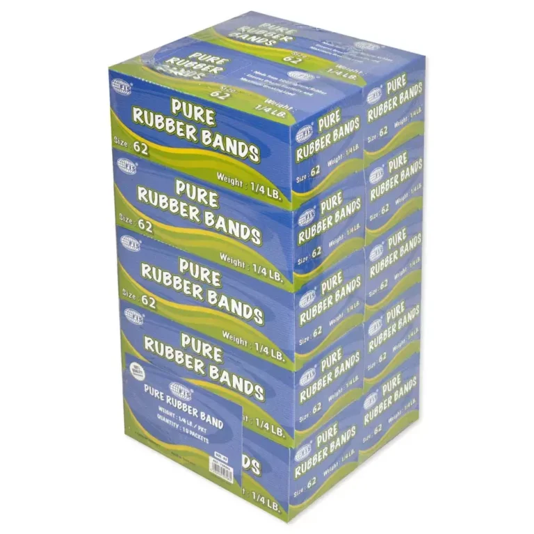 FIS FSRB62 Rubber Bands, Size 62, Yellow, 10 Boxes × 1/4 lb