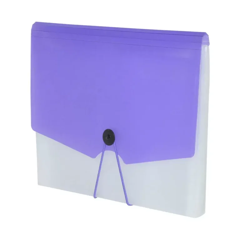FIS FSPG1305PU Expanding Files with Tie, 210 × 145 mm, 13 Pockets, Purple