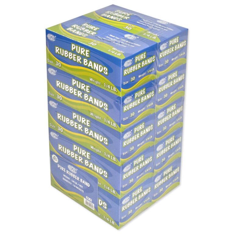 FIS FSRB30 Rubber Bands, Size 30, Yellow, 10 Boxes × 1/4 lb
