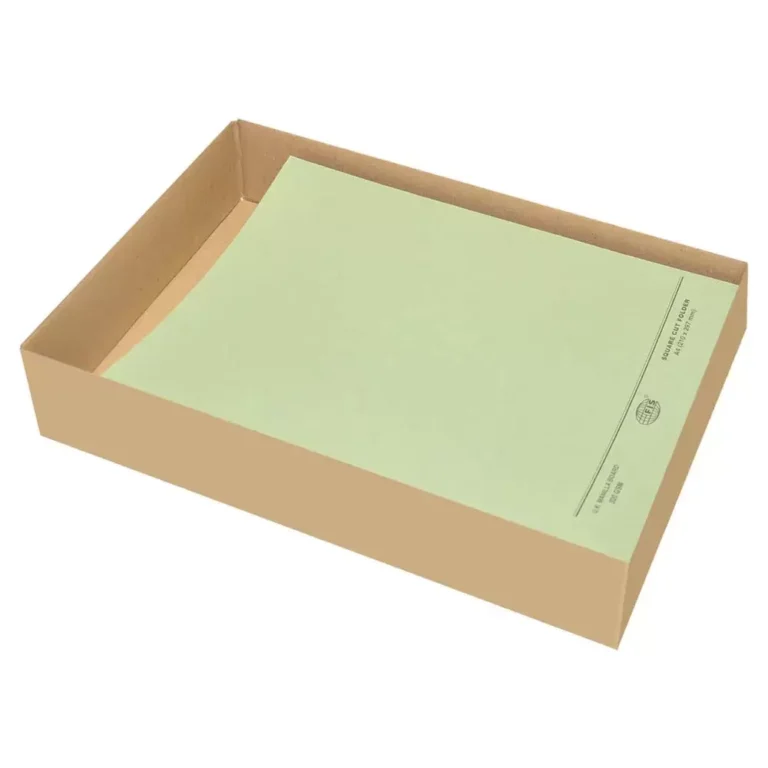 FIS FSFF9A4GR Square Cut Folders Without Fastener, A4, Green, 320 gsm, 50 pieces