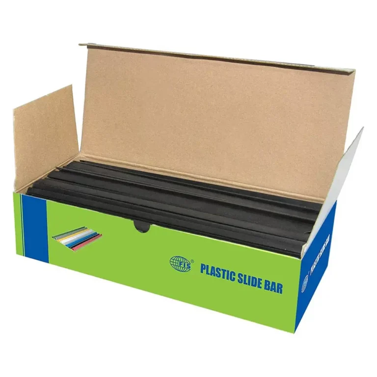 FIS FSPG03-BK Sliding Binding Bars, 3 mm, Black, Box of 100
