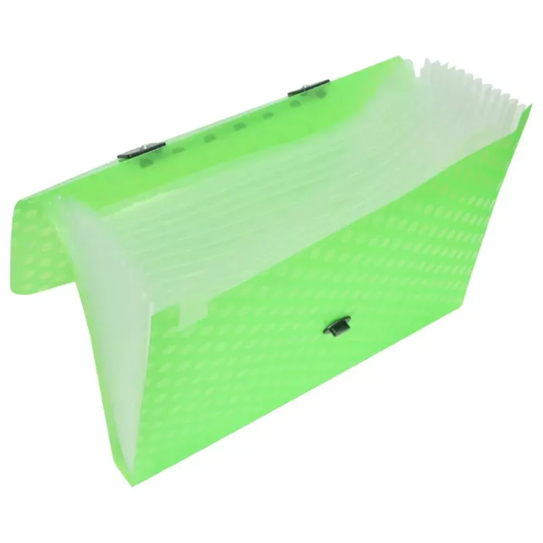 FIS FSPG1301GR Expanding Files Plastic, F/S (210 × 330 mm), 13 Pockets, Green