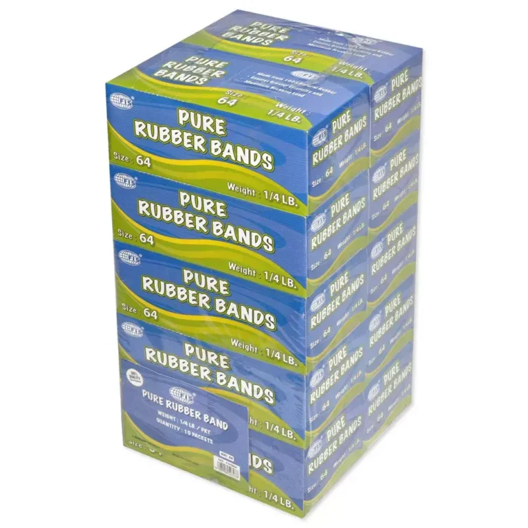 FIS FSRB64 Rubber Bands, Size 64, Yellow, 10 Boxes × 1/4 lb