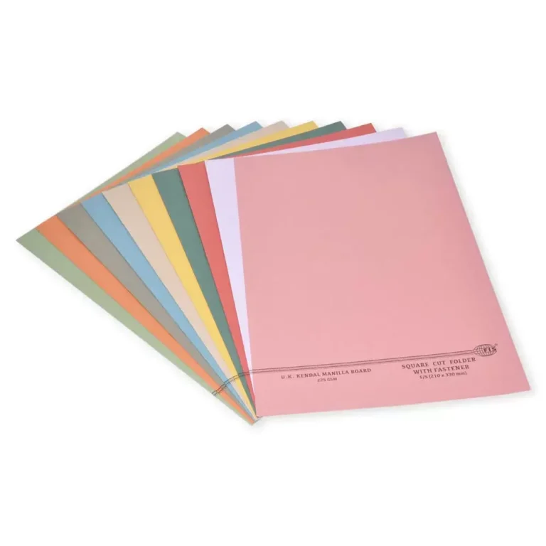 FIS FSFF7225ASST F/S Square-Cut Manila Folders with Fastener, 225 gsm, Pack of 50
