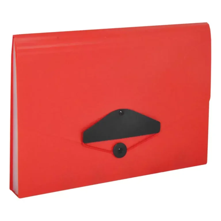 FIS FSPG1304RE Expanding Files with Tie, 210 × 145 mm, 13 Pockets, Red