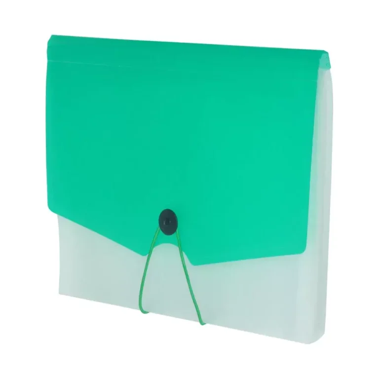 FIS FSPG1305GR Expanding Files with Tie, 210 × 145 mm, 13 Pockets, Green
