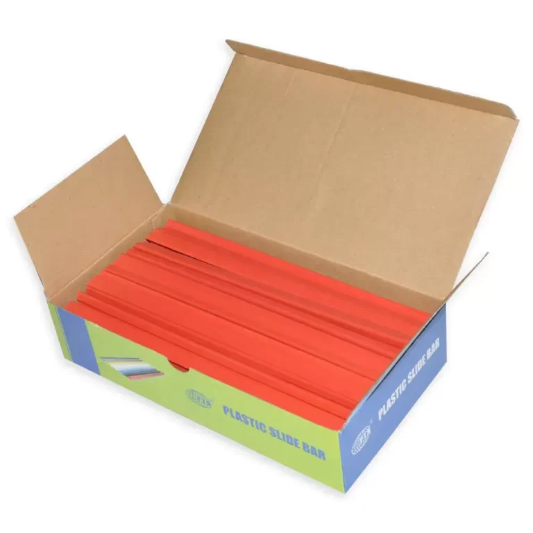 FIS FSPG06-RE Sliding Binding Bars, 6 mm, Red, Box of 100