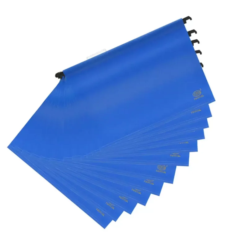 FIS FSHF01BL PP Hanging Files with Indicator, 260 × 365 mm, Blue, 12 pieces
