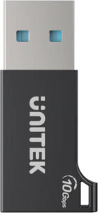 Unitek 10Gbps USB-A to USB-C Adapter, Up To 10Gbps Data Syncing Speed, Built-In Protection Circuits, Zinc Alloy Casing, Plug And Play, Black | A1049ABK01