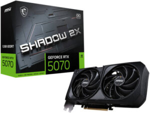MSI GeForce RTX 5070 12G SHADOW 2X OC Graphics Card, 12GB GDDR7 192-Bit Memory, 2542 MHz Boost Clock, 6144 CUDA Cores, 28 Gbps Memory Speed, PCI Express Gen 5 | 912-V532-011