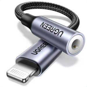 UGREEN Lightning to 3.5mm Adapter Apple MFi Certified, For iPhone 14/14 Pro/14 Max /14 Pro Max, iPhone 13/12 Series, iPad Pro iPhone SE 3, 10cm Length, Black | 30756