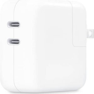 Apple 35W Dual USB-C Port Power Adapter, 2 x USB Type-C Female Ports, Compatible with iPhone / iPad / Mac Models, US Plug, White | MW2K3AM/A