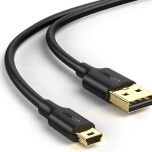 UGREEN USB 2.0 A Male to Mini 5 Pin Male Cable 1.5 Meter, Gold Plated Data Cable 480Mbps for PC, Laptops, Smartphones, Black | 10385