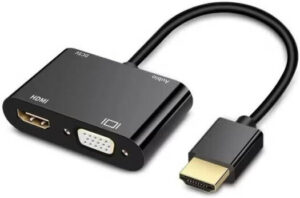 Generic HDTV to HDTV + VGA Adapter, Audio Port, Black