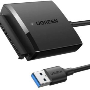 UGreen USB 3.0 to SATA Hard Drive Adapter, 5Gbps Data Transfer Rate, Support SSD/HDD Up to 12TB, Wide Compatibility, Black | 60561