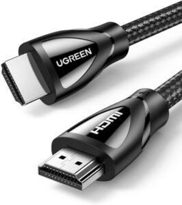 UGREEN 8K HDMI 2.1 Ultra High Speed Cable, Supports 4K@240Hz and 8K@60Hz, 48Gbps Bandwidth, Male-Male with Braided, Support 3D And Lip Sync, 48 Gbps, Nickle Plated, 2 Meter Length, Black | 80403