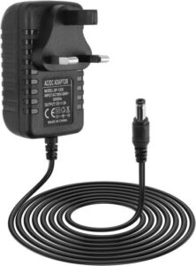 Generic Power Supply Adapter Charger 12V 2A AC/DC, 100-240V 12V, 50/60hz Adapter Transformer with 5.5mm x 2.5mm Jack, Adapter UK Plug, Black