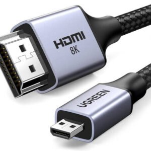 UGREEN HD164 8K Micro HDMI to HDMI Cable 2M, 48Gbps Ultra High Speed HDMI 2.1 Cable for 8K/4K Devices, Gray | 15517