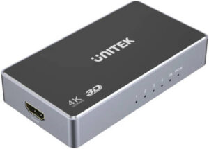 Unitek 4K HDMI Splitter 1 In 4 Out, Up to 4K30Hz UHD Resolution, 12bit Color depth And 3D Pass-Through, Dolby TrueHD and DTS-HD, Space Grey | V1109A-UK