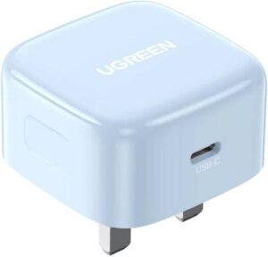Ugreen USB-C Charger PD iPhone Charger, 20W Power Output, Support Three Fast Charging Protocols, Compact & Portable USB C Charger Plug, Universal Compatibility, Blue | 15346-Blue