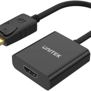 Unitek DisplayPort to HDMI 1080P Full HD Adapter, Up To Full HD 1920×1200 Resolution, Audio and Visual Pass, 20cm Cable Length, Black | Y-5118DA