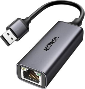Mowsil USB 3.0 Ethernet Adapter Aluminum USB to Network 1000Mbps Gigabit RJ45 LAN Internet Adapter Converter Compatible with MacBook iMac PC Switch Surface Pro Windows, 8 CM, Gray | MOULN