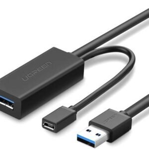 UGREEN USB Extension Cable USB 3.0, Male to Female Active Repeater Cable with Signal Amplifier Repeater, Wide Compatibility, 5 Meters, Black | 20826