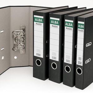 Alba Rado Box File, Black, F/C 8 cm Broad, 5 Pieces Set