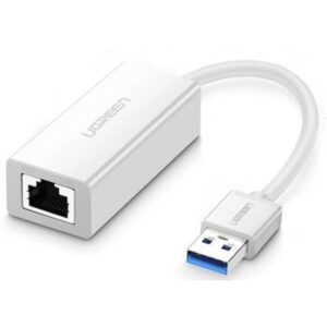 Ugreen Gigabit Ethernet Network Adapter, USB 3.0 to 10/100/1000Mbps Support Windows 8.1,10.6 or higher, Linux for Windows Surface Pro,IdeaPaD, MacBook – White | 20255