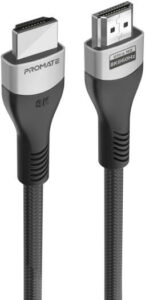 Promate PrimeLink8K-300 Certified Ultra-High-Speed HDMI 2.1 Cable, 3m, 8K@60Hz, 48Gbps, Dynamic HDR, eARC, Gold-Plated Connectors, Slim Flexible Design, Black | Primelink8k-300