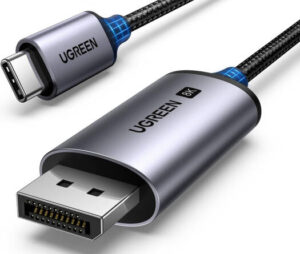 UGREEN USB-C to DisplayPort 1.4 Cable 8K@60Hz 32.4Gbps, 4K@240Hz, Thunderbolt 4/3 Compatible for MacBook & Windows, Gray | 25158