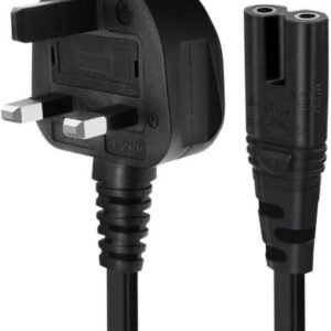 UXWEN Figure 8 Power Cord – 2 Pin IEC C7 Universal UK Plug Power Cable for PS4 PS5 Xbox Samsung LG Philips Toshiba Sony Sharp Panasonic HP LED Flat TV UK Wall Cable 3M
