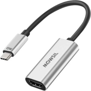 Mowsil USB-C to HDMI 4K Adapter, Ultra-Slim & Portable, 4K High-definition Picture Quality, Lossless Sound Quality, Thunderbolt 3 & SAMSUNG DEX Compatible, Plug & Play, Gray | MOCHD