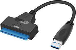 Mowsil USB 3.0 to SATA Cable Adapter, 5Gbps Data Transfer Speed, Plug And Play, 2.5″ HDD & SSD External Hard Drive Compatible, Black | MOUSC