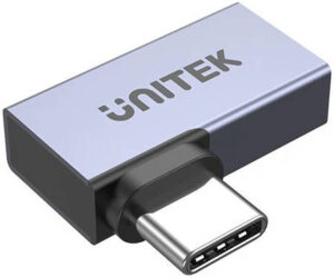 Unitek USB4 90 Degree Adapter, 40Gbps Data Transmission Speed, 8K@60Hz Video Output, 240W Fast Charging, Aluminium Alloy Material, Space Grey | A1040GY01
