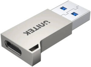Unitek USB-A To USB-C Zinc Adapter, USB3.0 5Gbps SuperSpeed, Zinc-Alloy Housing, Silver | A1034NI