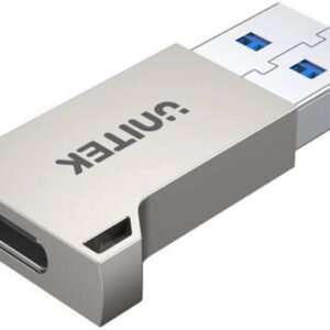 Unitek USB-A To USB-C Zinc Adapter, USB3.0 5Gbps SuperSpeed, Zinc-Alloy Housing, Silver | A1034NI