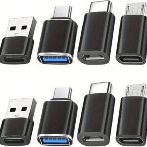 USB C to USB Adapter 8 Pack, Type C Female to USB A Male Converter, Fast Charging Data Transfer OTG USB 3.0 Adapter