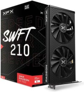 XFX SPEEDSTER SWFT 210 AMD Radeon RX 7600 Core Graphics Card, 8GB GDDR6 128bit Memory, 2655 MHz Boost Clock, 18Gbps Memory Clock, 2048 Steam Processors, PCI-E 4.0, ‍3* DP / 3* HDMI 2.1 | RX-76PSWFTFY