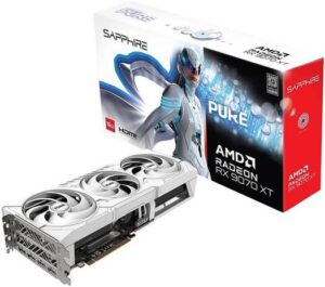 Sapphire PURE AMD Radeon RX 9070 XT Graphics Card, 16GB GDDR6 256-Bit Memory, 3010 MHz Boost Clock, 4096 Stream Processors, 20 Gbps Memory Clock, PCI-Express 5.0 x16 | 11348-02-20G