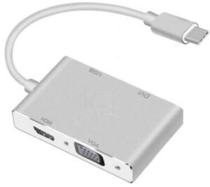 USB Type-C To VGA / DVI / HDMI / USB 4 In 1 Adapter, Male to Female Multi-Display Video Converter, White |