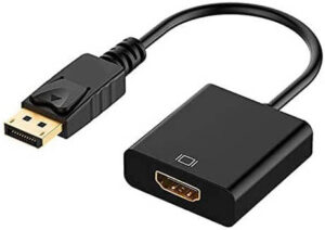 Generic DP to HDMI Adapter, Male-to-Female, Up to 1920×1200 / 1080P Full HD Resolution Support, 25 cm Cable Length, Corrosion-Resistant for Better Signal Transmission, Black | DP to HDMI