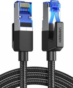 UGREEN 15 Meter Cat 8 Ethernet Cable, Gigabit Network Cable, High-Speed 40Gbps, 2000MHz RJ45 F/FTP POE, Braided Double Shielded, Compatible With Gaming Switch, PS4, PS5, PC, Router | 30799
