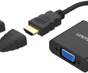 Unitek HDMI to VGA Adapter with 3.5mm for Stereo Audio Plus Mini and Micro HDMI Adapter | Y-6355